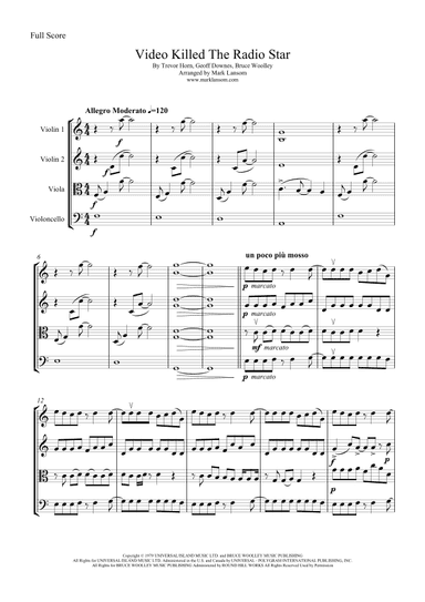 Video Killed The Radio Star (arr. Mark Lansom)