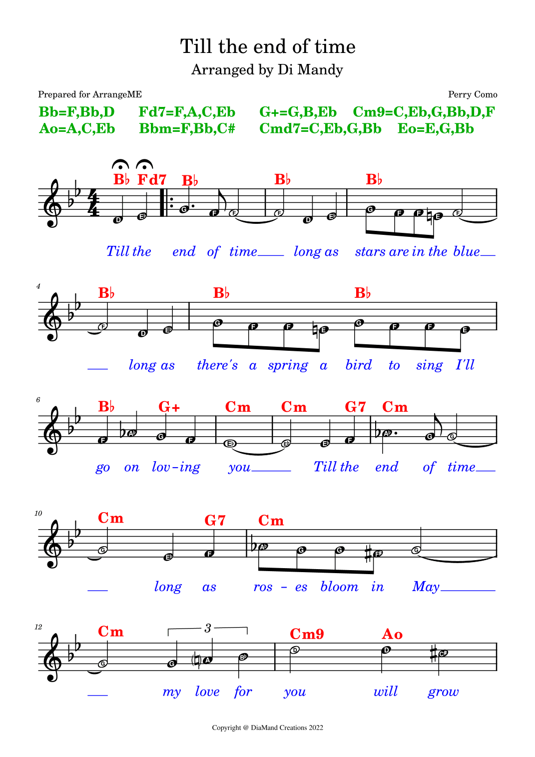 Till the end of time (arr. Di Mandy)