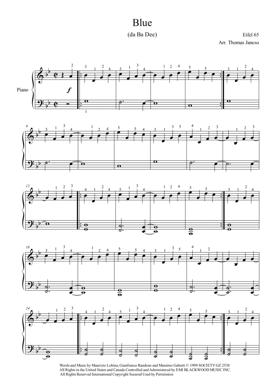 Blue (da Ba Dee) (arr. Thomas Jancso)