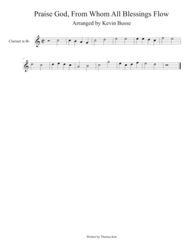 Praise God, From Whom All Blessings Flow - Clarinet (arr. Kevin Busse)