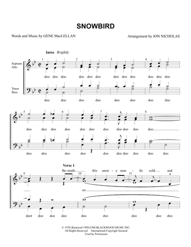 Snowbird (arr. Jon Nicholas)
