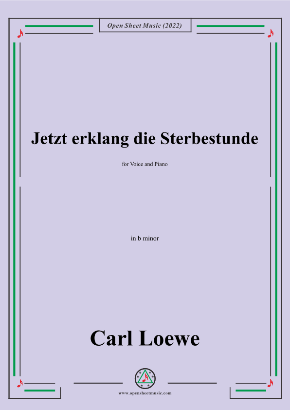 Loewe-Jetzt erklang die Sterbestunde,in b minor (arr. OSM Press)