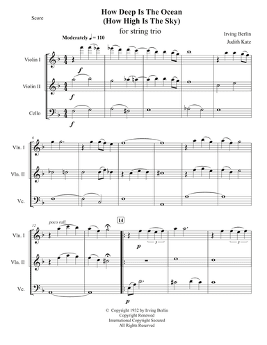 How Deep Is The Ocean (how High Is The Sky) (arr. Judith Katz)