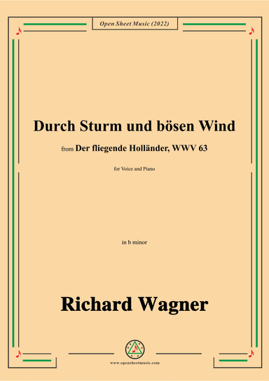 R. Wagner-Durch Sturm und bösen Wind,in b minor,from Der fliegende Hollander,WWV 63 (arr. OSM Press)