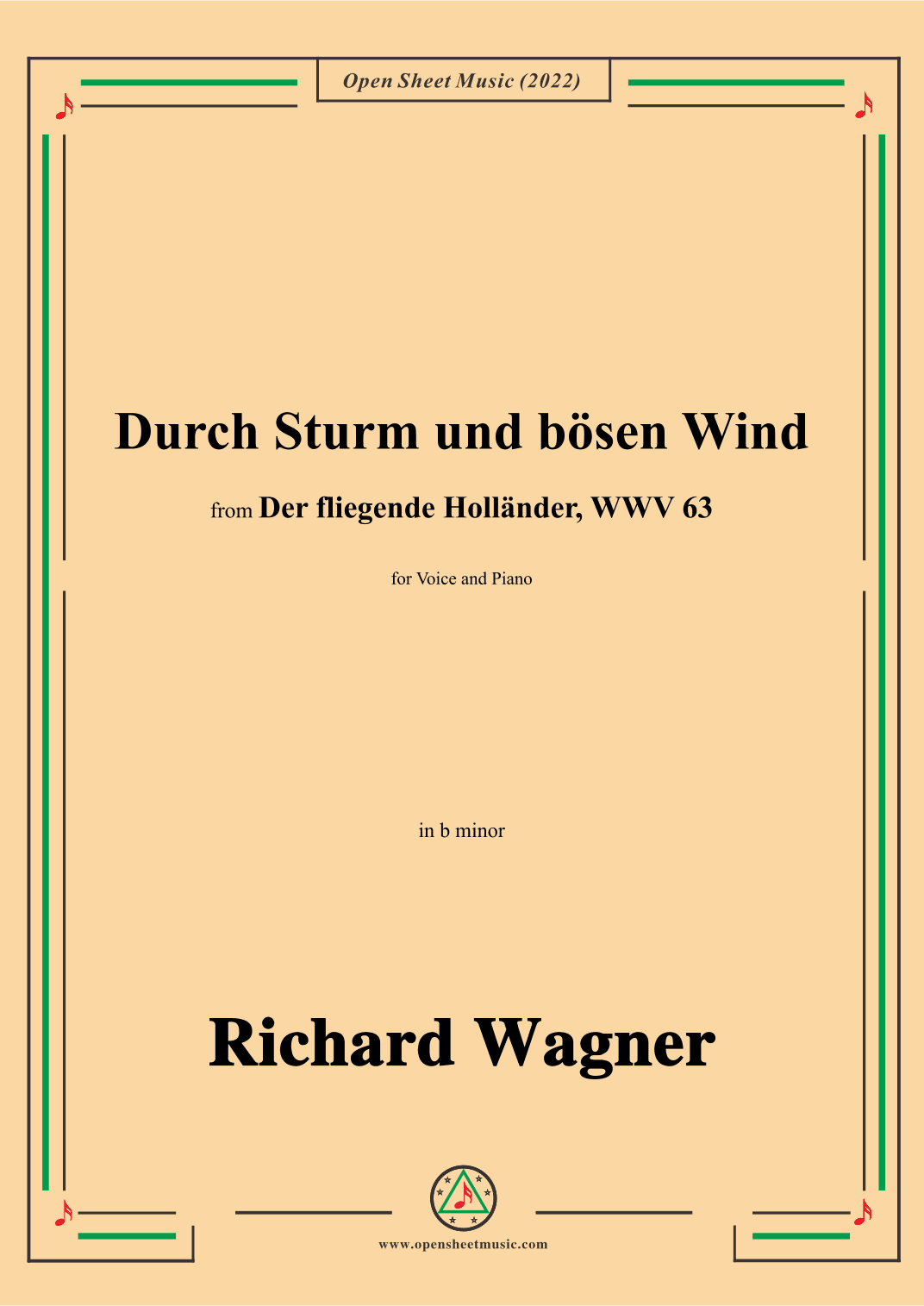 R. Wagner-Durch Sturm und bösen Wind,in b minor,from Der fliegende Hollander,WWV 63 (arr. OSM Press)