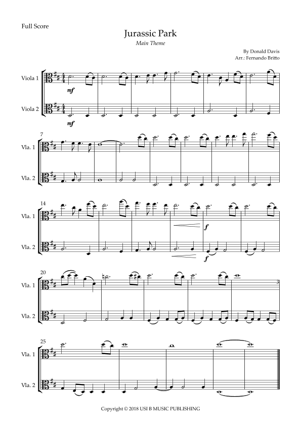 Jurassic Park Iii (arr. Fernando Britto)