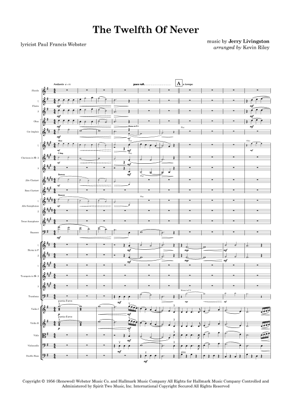 The Twelfth Of Never (arr. Kevin Riley)