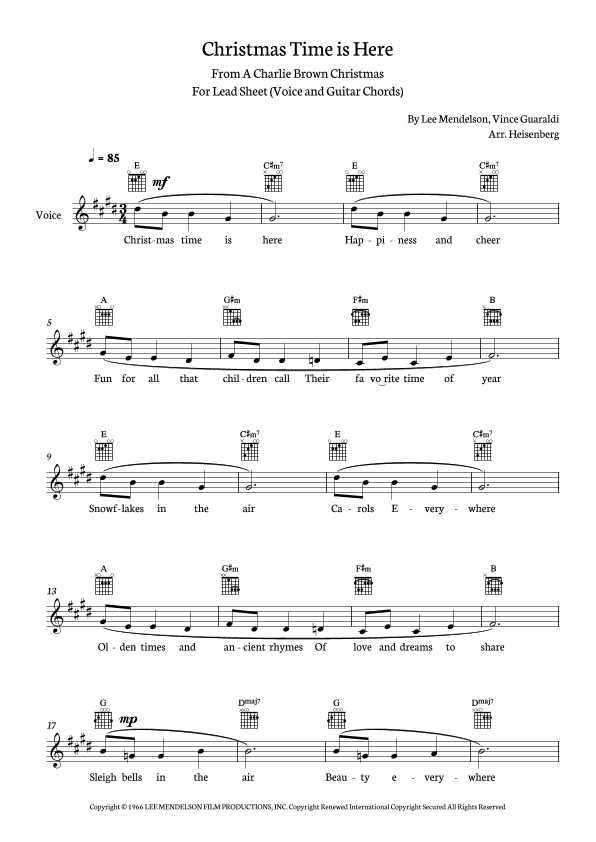 Christmas Time Is Here (arr. Heisenberg)