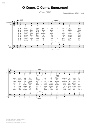 O Come, O Come, Emmanuel - Choir SATB (arr. César Madeira)