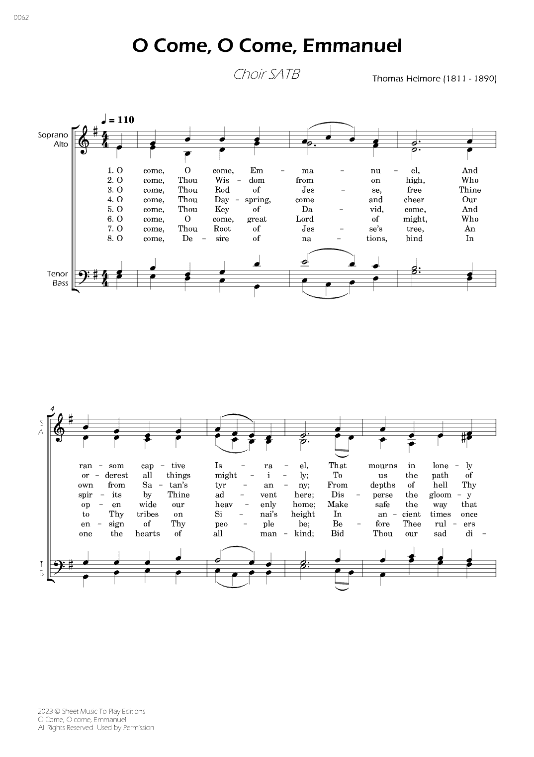 O Come, O Come, Emmanuel - Choir SATB (arr. César Madeira)