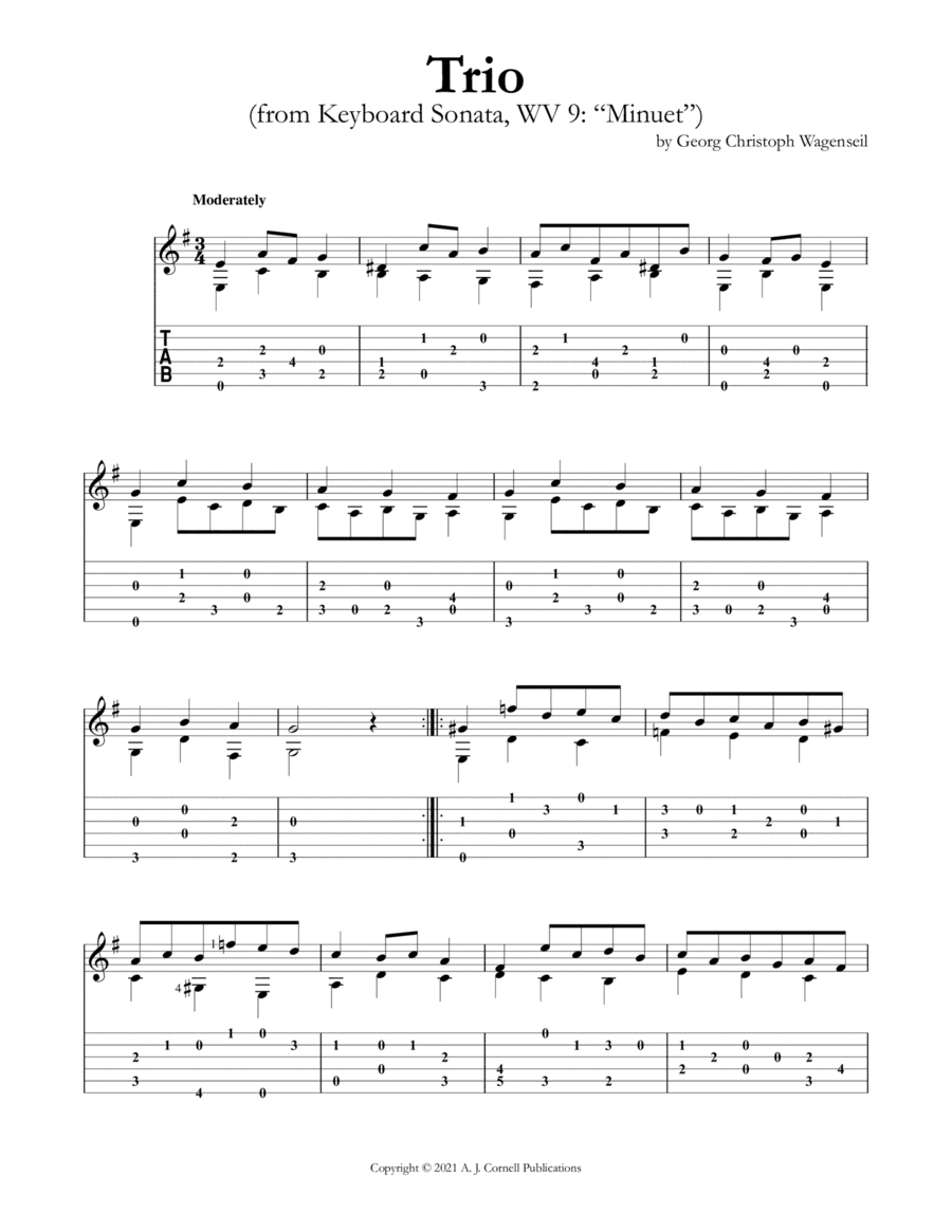 Trio (from Keyboard Sonata, WV 9: "Minuet") (arr. Mark Phillips)