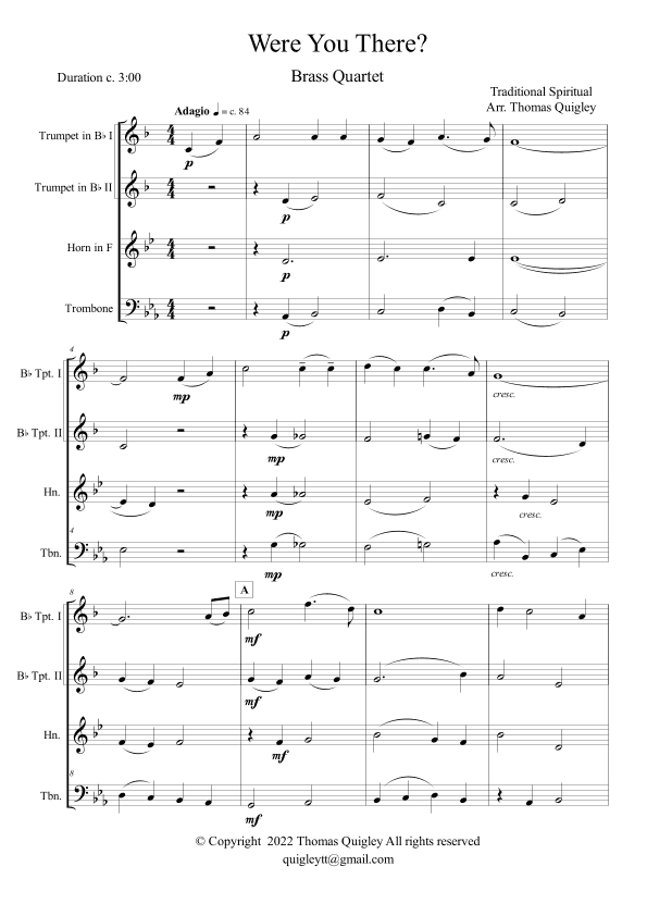 Were You There? (arr. Thomas Quigley)
