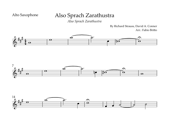 Also Sprach Zarathustra (arr. Fabio Britto)