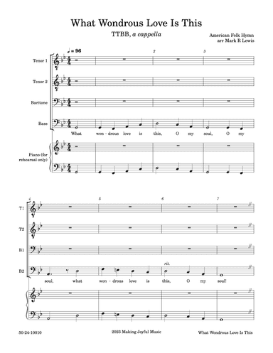 What Wondrous Love Is This - TTBB Ensemble (arr. Mark R Lewis)