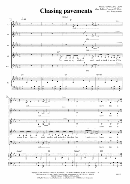 Chasing Pavements (arr. Jetse Bremer)
