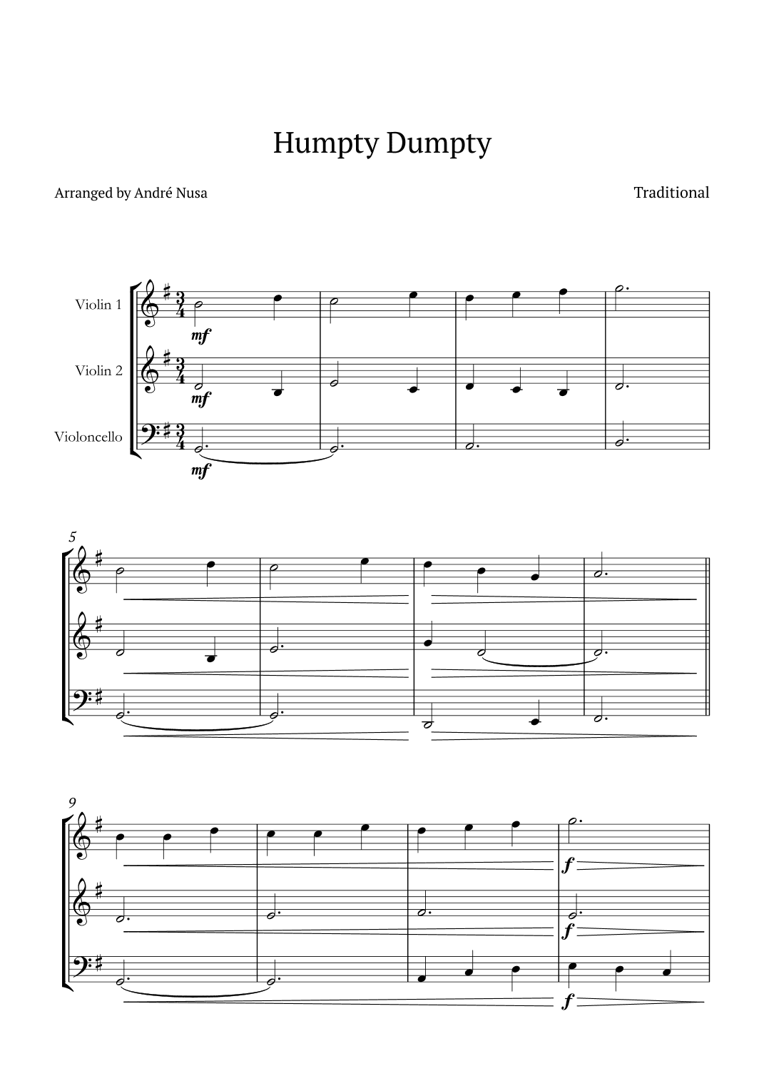Humpty Dumpty (arr. André Nusa)