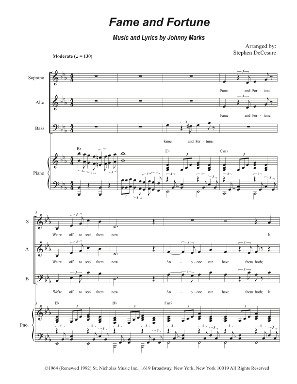 Fame And Fortune (arr. Stephen DeCesare)