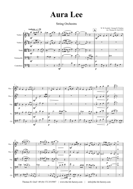 Aura Lee - Love me tender - Elvis - String Orchestra (arr. Thomas H. Graf)