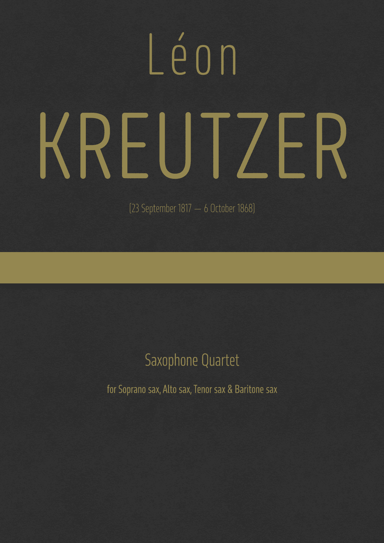 Kreutzer - Saxophone Quartet, 4 saxophones (SATB) (arr. J.G. Cucó Barber)