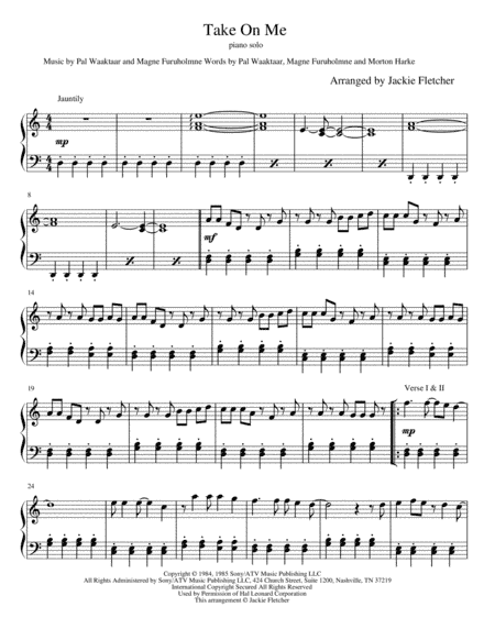 Take On Me (arr. Jackie Fletcher)
