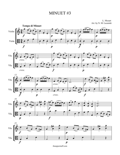 Minuet #3 (arr. Nick Lacanski)