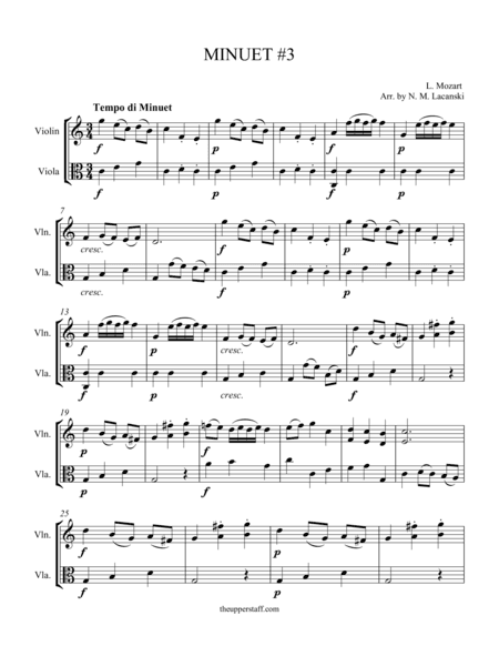 Minuet #3 (arr. Nick Lacanski)