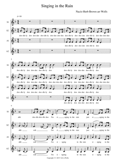 Singing In The Rain - 4 part - female voicing (arr. Susan EA Wells)