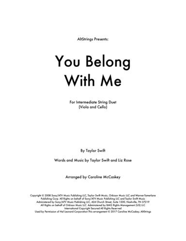 You Belong With Me (arr. Caroline McCaskey)