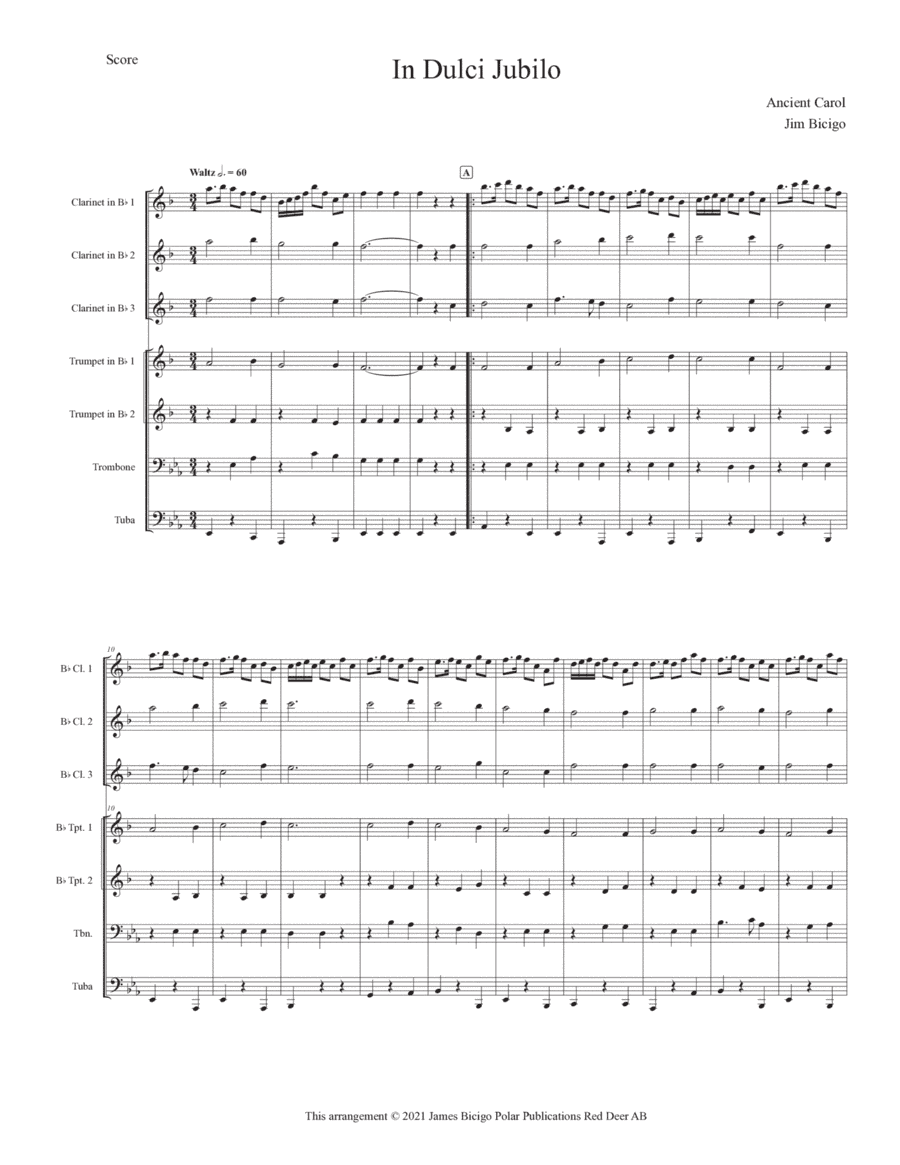 In Dulci Jubilo (arr. Jim Bicigo)