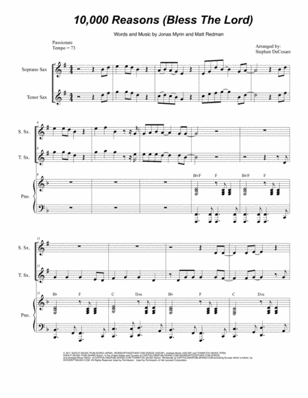 10,000 Reasons (Bless The Lord) (arr. Stephen DeCesare)