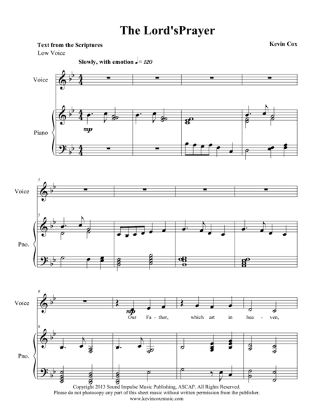 The Lord's Prayer - Low voice