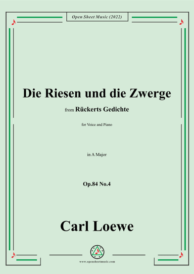 Loewe-Die Riesen und die Zwerge,Op.84 No.4,in A Maor (arr. OSM Press)