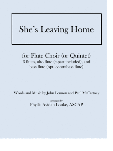 She's Leaving Home (arr. Phyllis Avidan Louke)