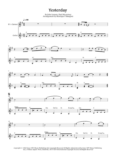 Yesterday (arr. Henrique F Mangoni)