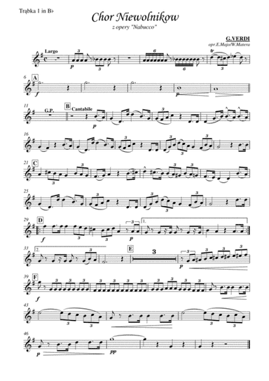 Giuseppe Verdi - Va Pensiero for Brass Quintet (arr. Waldemar Matera)