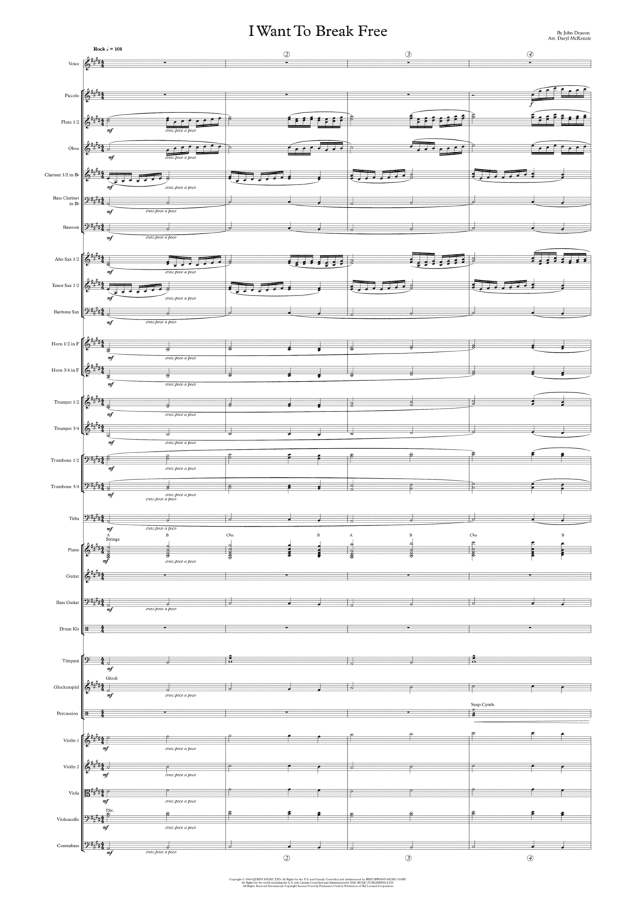 I Want To Break Free (arr. Daryl McKenzie)