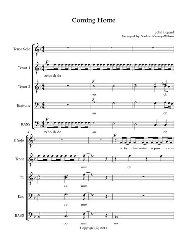 Coming Home (arr. Nathan Kersey-Wilson)