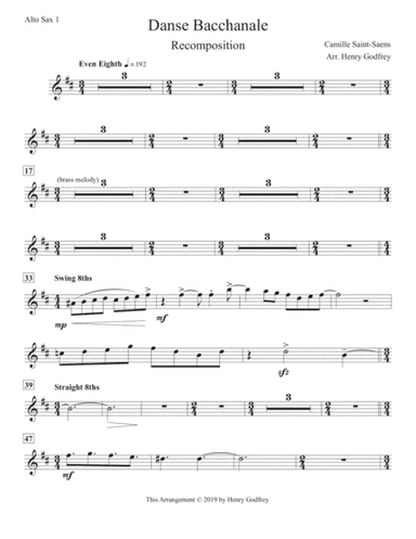 Danse Bacchanale [PARTS] (arr. Henry Godfrey)
