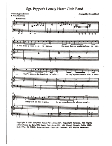 Sgt. Pepper's Lonely Hearts Club Band (arr. Robert Blond)