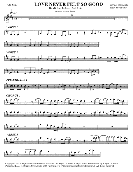 Love Never Felt So Good (arr. Jorge Juárez)
