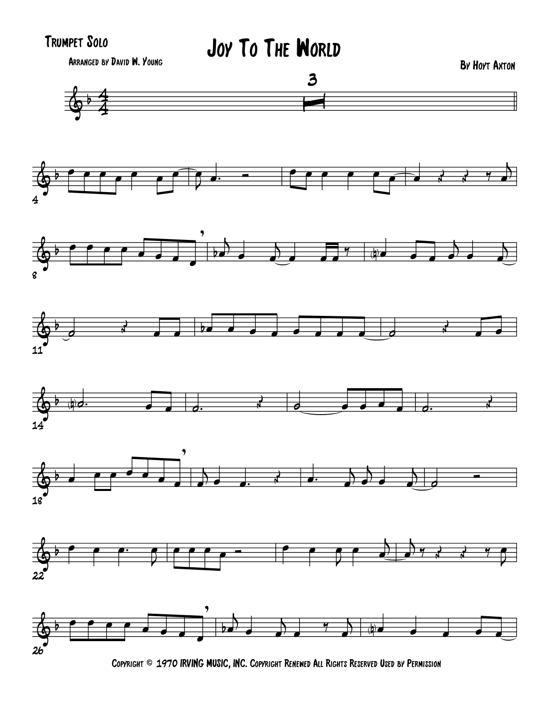 Joy To The World (arr. David W. Young)