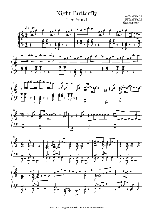 Night Butterfly (arr. Mopianic)