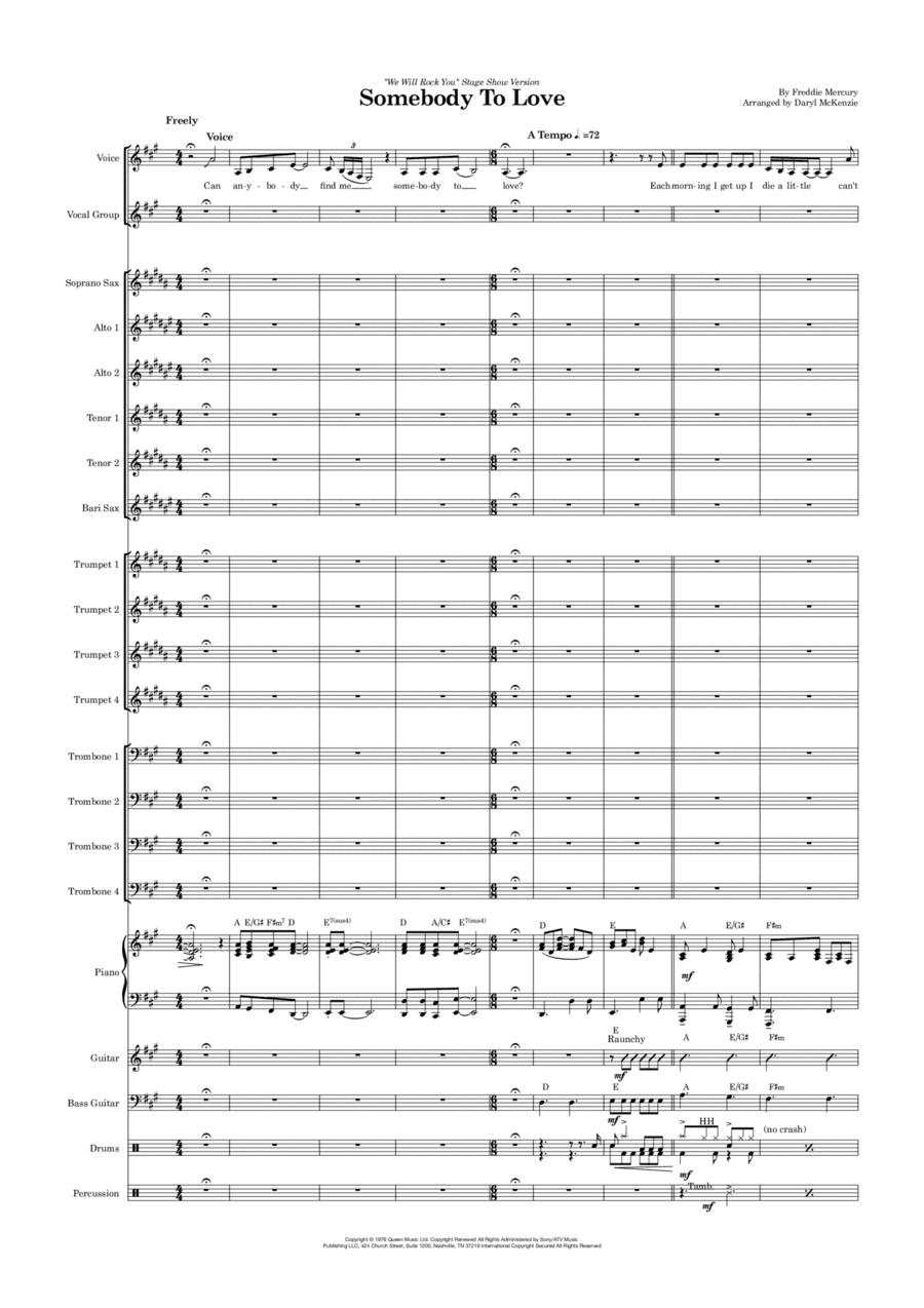 Somebody To Love (arr. Daryl McKenzie)