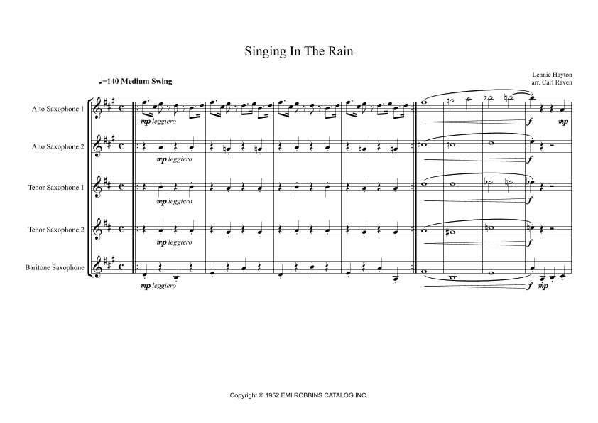 Singing In The Rain (arr. Carl Raven)
