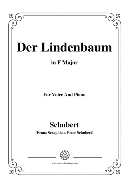 Schubert-Der Lindenbaum,Op.89,No.5,in F Major,for Voice and Piano (arr. MSM)