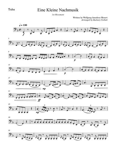 Eine Kleine Nachtmusik, 1st Movement (arr. Zachary Corbett)
