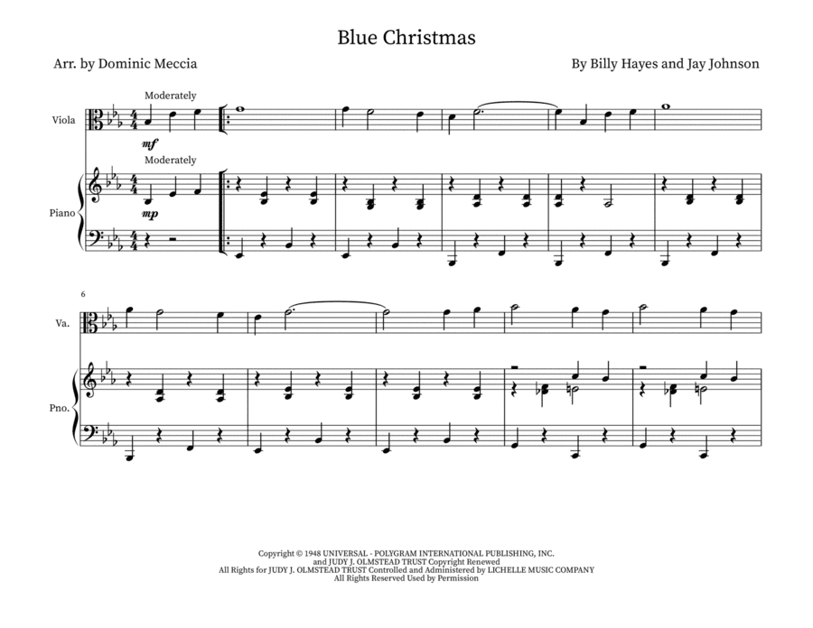 Blue Christmas (arr. Dominic Meccia)