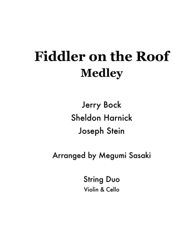 Fiddler On The Roof (arr. Megumi Sasaki)
