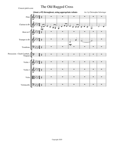 The Old Rugged Cross orchestral arrangement (arr. Christopher Schwinger)