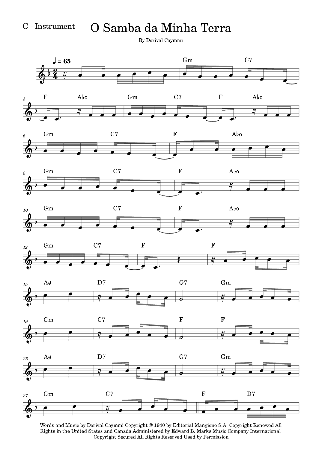 O Samba Da Minha Terra (arr. Fabio Eduardo de Oliveira)